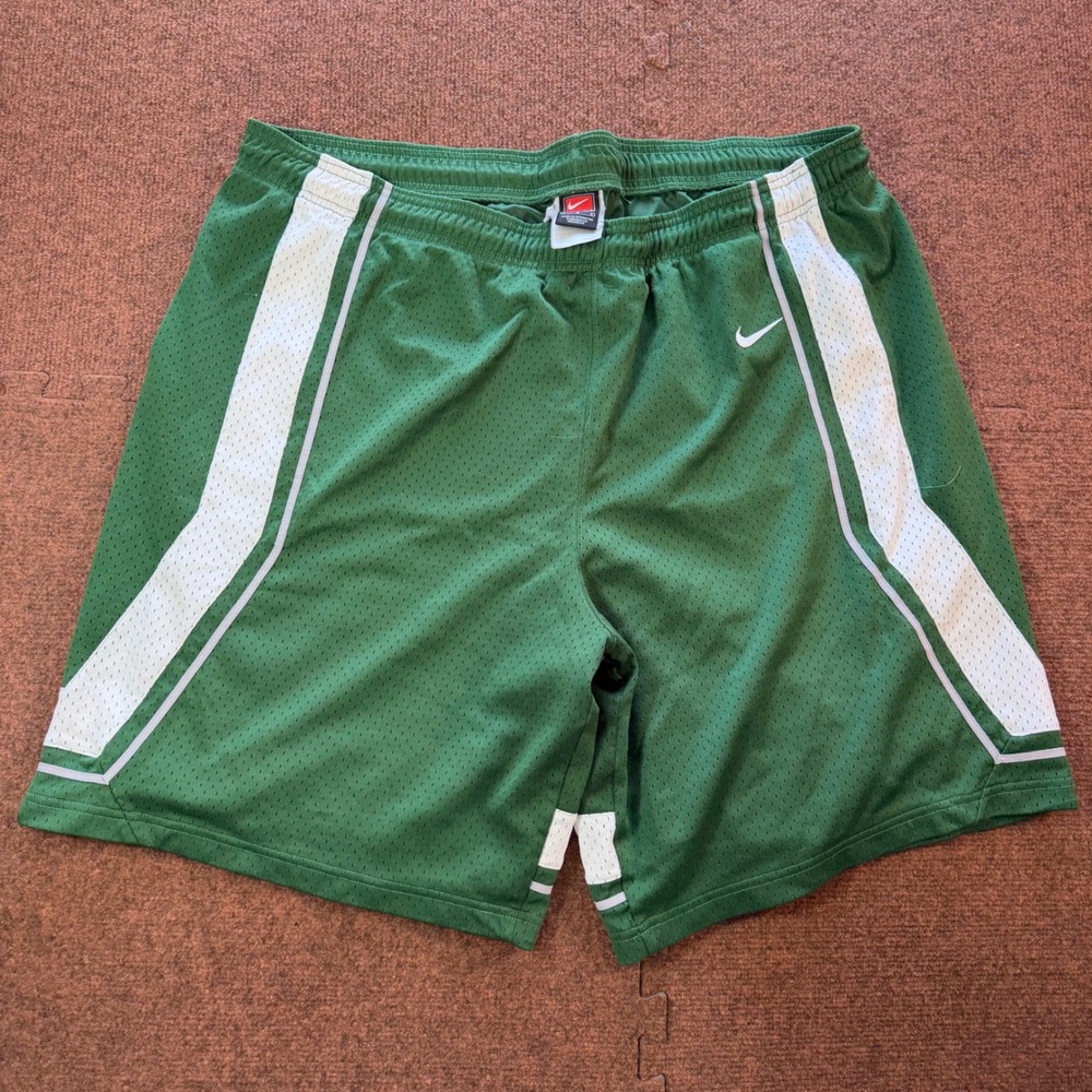 Nike Team Michigan State Spartans Basketball Shorts Mens Large Green Mesh Y2K